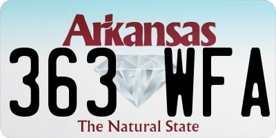AR license plate 363WFA