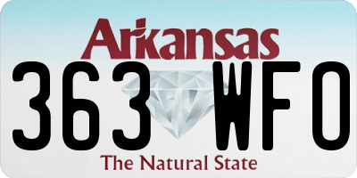AR license plate 363WFO