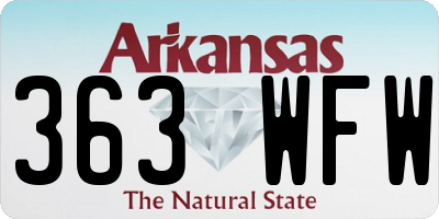 AR license plate 363WFW