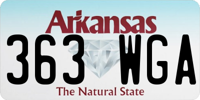 AR license plate 363WGA