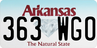 AR license plate 363WGO