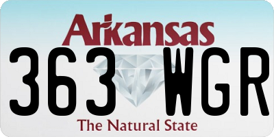 AR license plate 363WGR