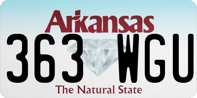 AR license plate 363WGU