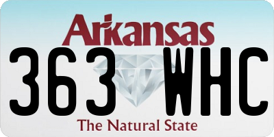 AR license plate 363WHC