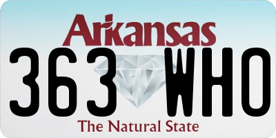 AR license plate 363WHO