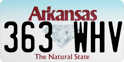 AR license plate 363WHV