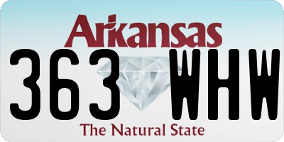 AR license plate 363WHW