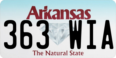 AR license plate 363WIA