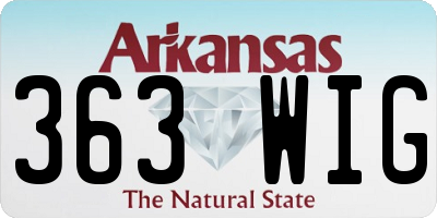 AR license plate 363WIG