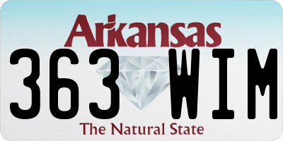 AR license plate 363WIM