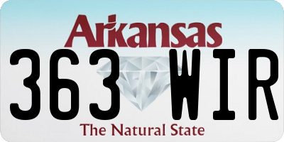 AR license plate 363WIR