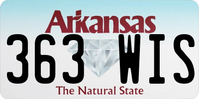 AR license plate 363WIS