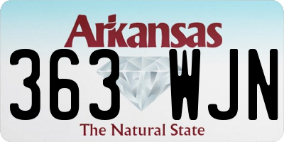 AR license plate 363WJN