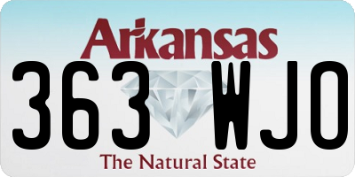 AR license plate 363WJO