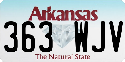 AR license plate 363WJV