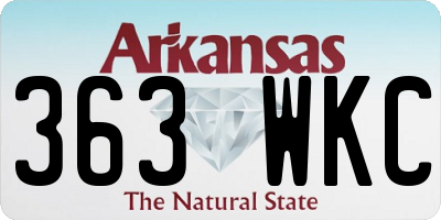 AR license plate 363WKC