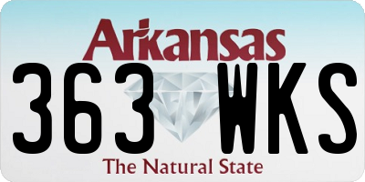 AR license plate 363WKS