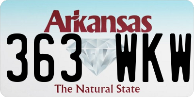 AR license plate 363WKW