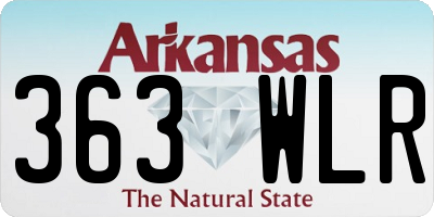 AR license plate 363WLR