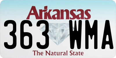 AR license plate 363WMA