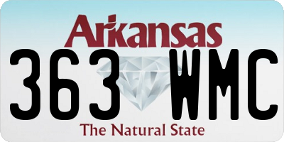 AR license plate 363WMC