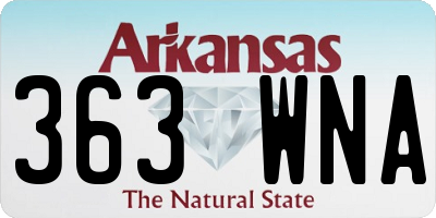 AR license plate 363WNA