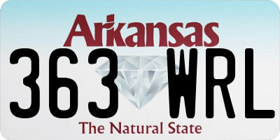 AR license plate 363WRL