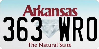 AR license plate 363WRO