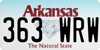 AR license plate 363WRW