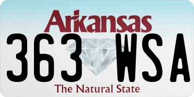 AR license plate 363WSA