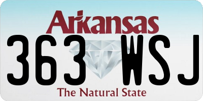AR license plate 363WSJ