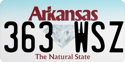 AR license plate 363WSZ
