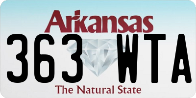 AR license plate 363WTA