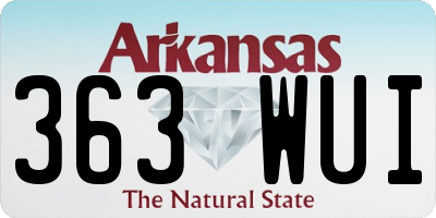 AR license plate 363WUI