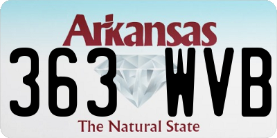 AR license plate 363WVB