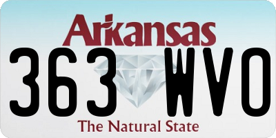 AR license plate 363WVO