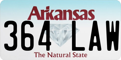 AR license plate 364LAW
