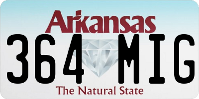AR license plate 364MIG