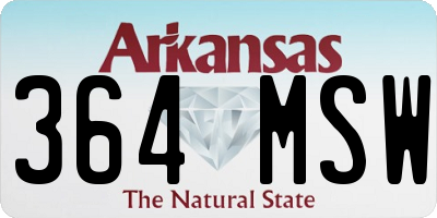 AR license plate 364MSW
