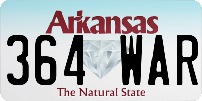 AR license plate 364WAR