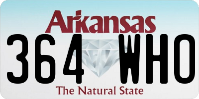 AR license plate 364WHO