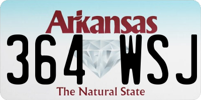 AR license plate 364WSJ