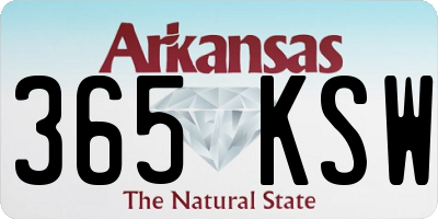 AR license plate 365KSW
