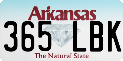 AR license plate 365LBK