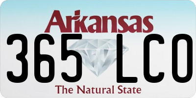 AR license plate 365LCO