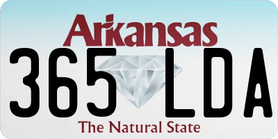 AR license plate 365LDA