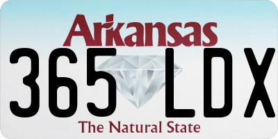 AR license plate 365LDX
