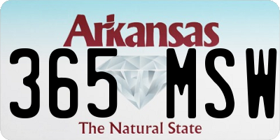 AR license plate 365MSW