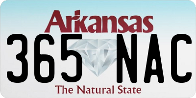 AR license plate 365NAC