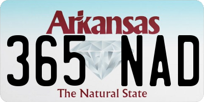 AR license plate 365NAD